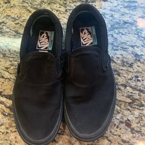 Black womens Vans slip on